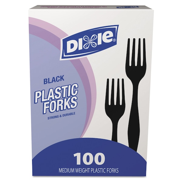 Disposable Fork, Black, PK1000